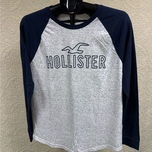 Hollister Navy and Gray long sleeve Shirt
